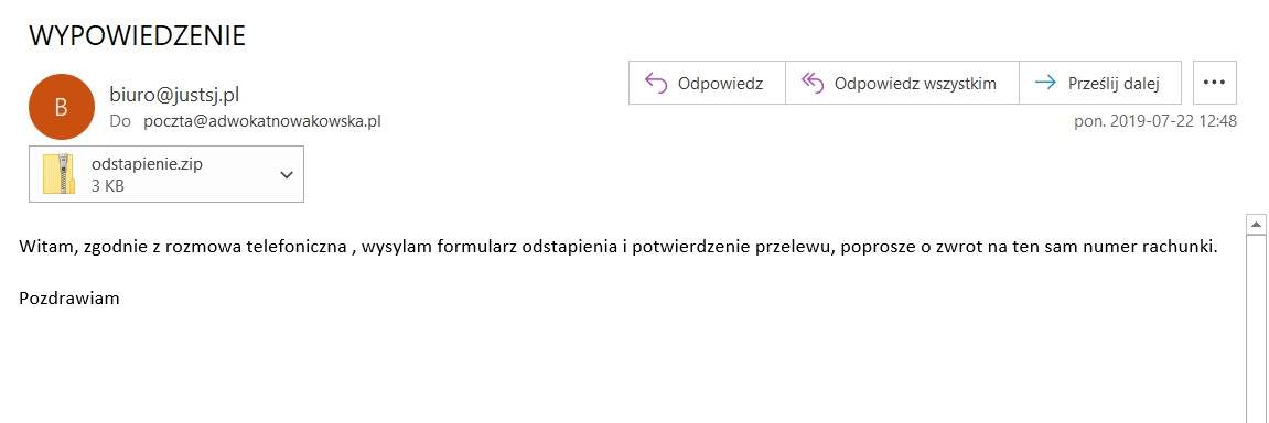 Wypowiedzenie! Nie ma żadnego wypowiedzenia. Nie znam tej firmy.