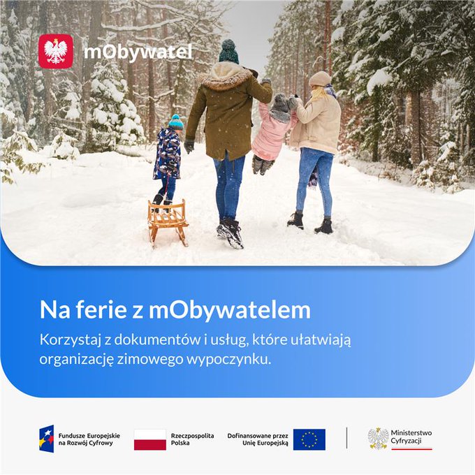 mObywatel przydatny w trakcie ferii