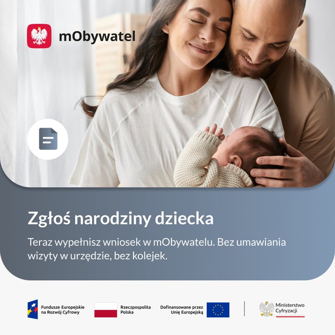 Zgłoś narodziny dziecka w mObywatelu